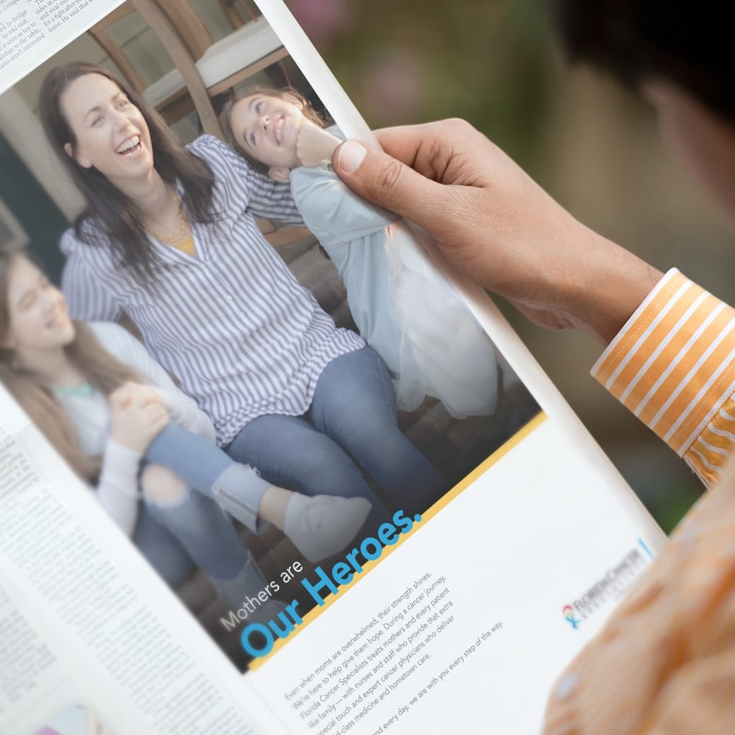 Photo of Mother's Day newspaper advertisement for Florida Cancer Specialists