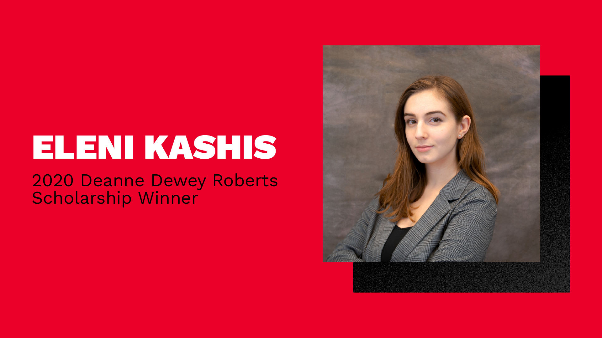 Headshot of Eleni Kashis, 2020 Deanne Dewey Roberts Scholarship winner