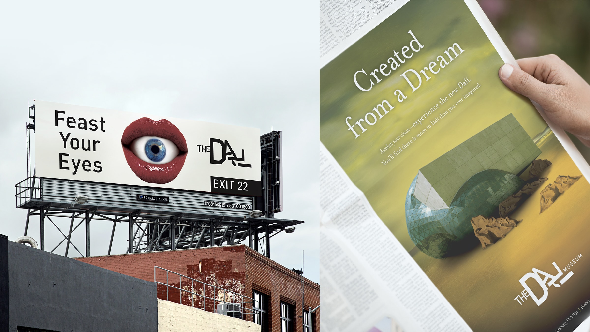 Dali museum grand opening billboard and print ad