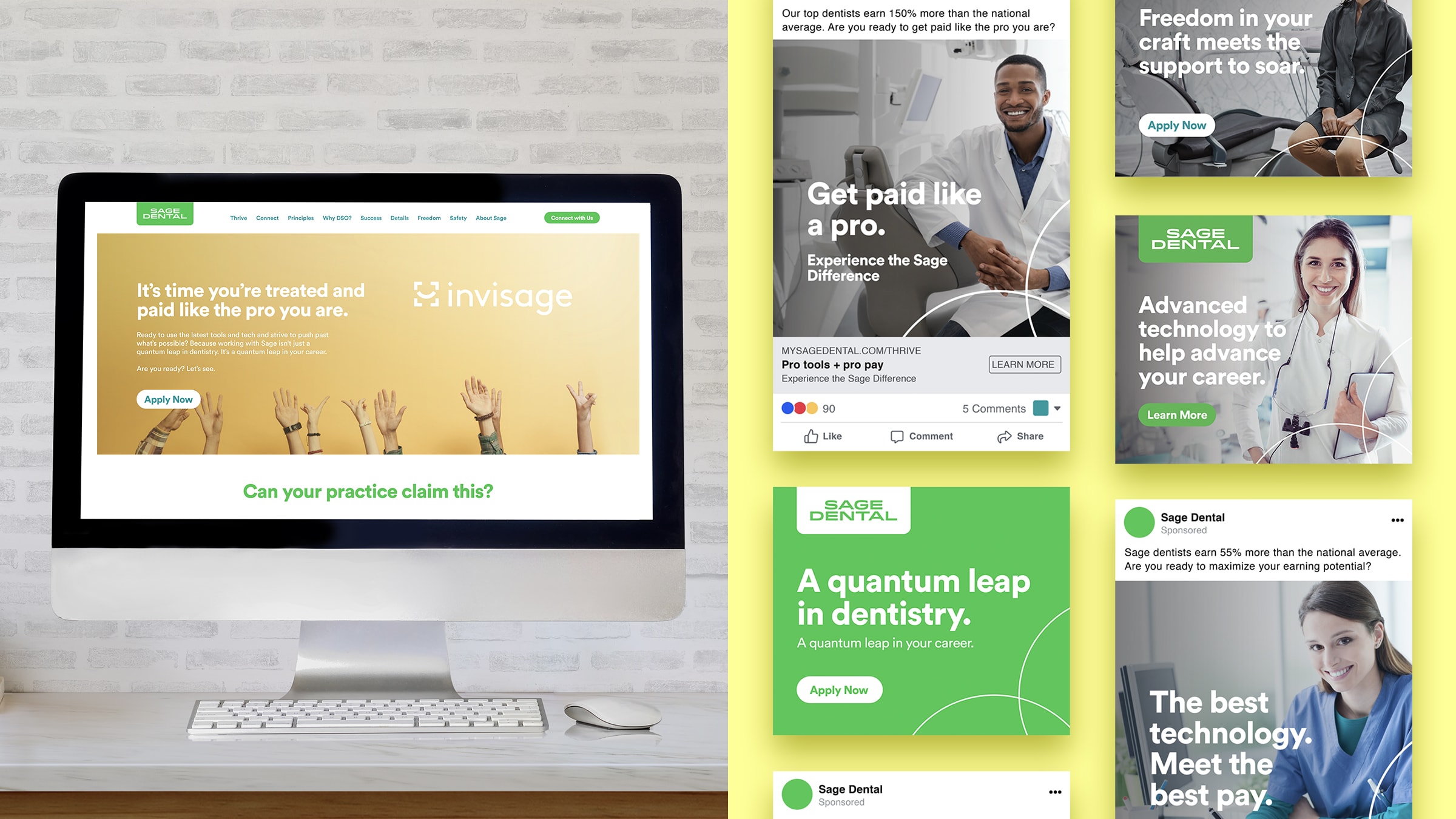 Website, social media and digital display ads for Sage Dental