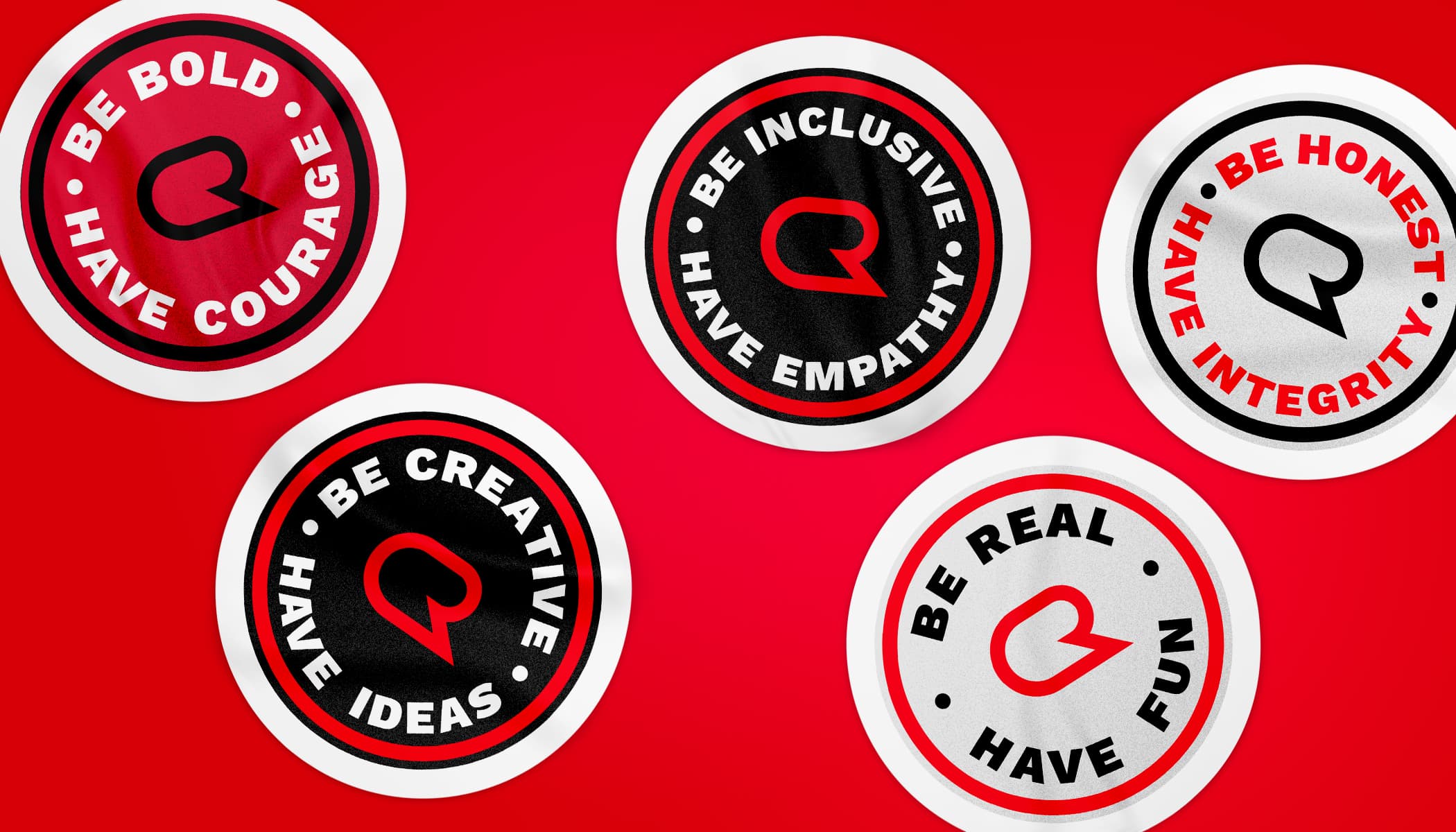 Collage of CR Guiding Principle Promoter stickers