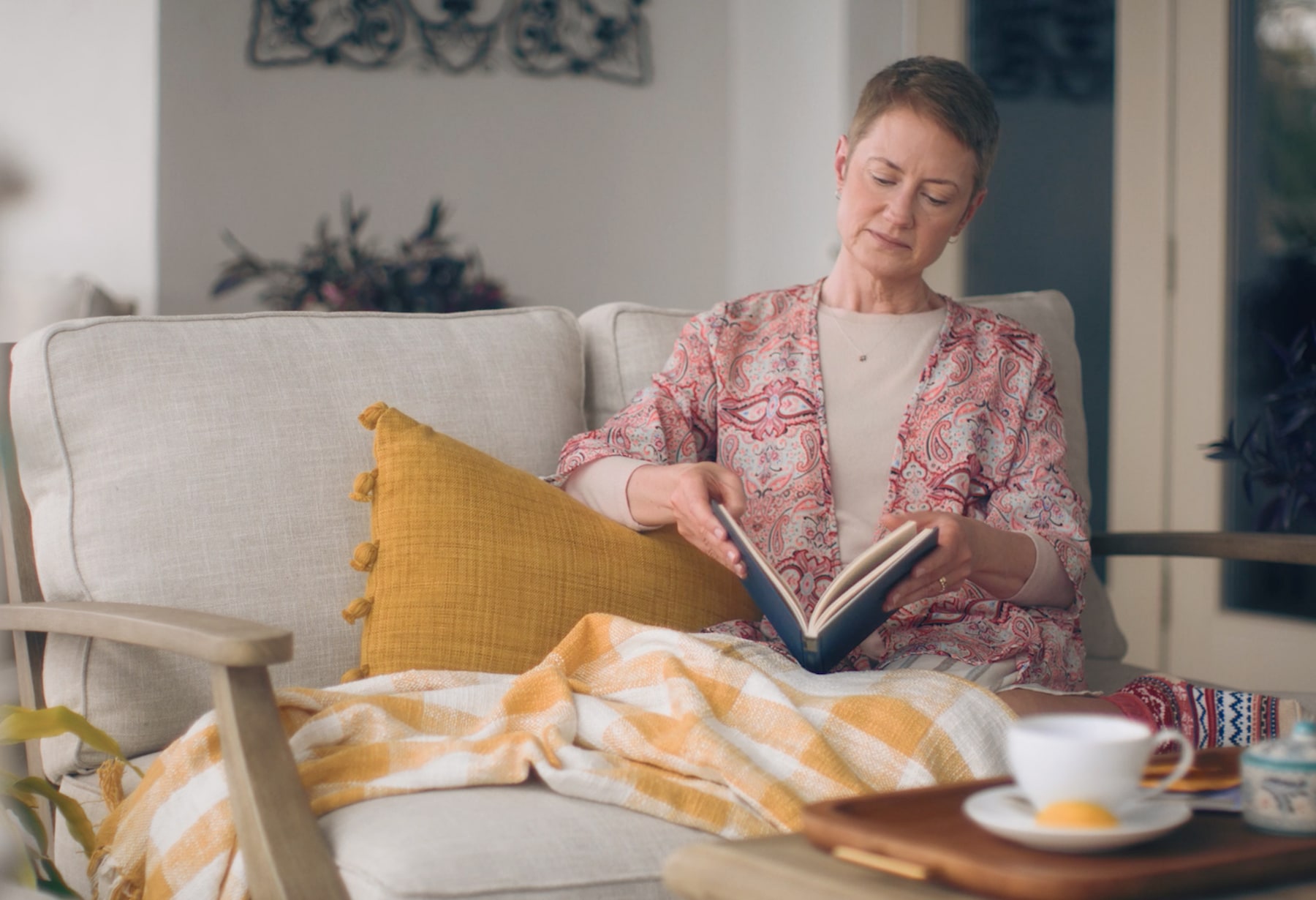 Photo of a woman reading a book
