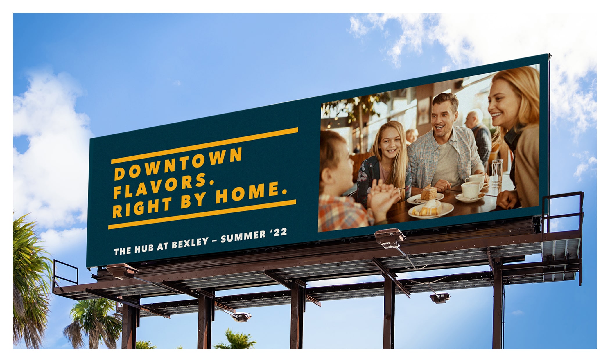The Hub Billboard - Downtown Flavors. Right By Home.