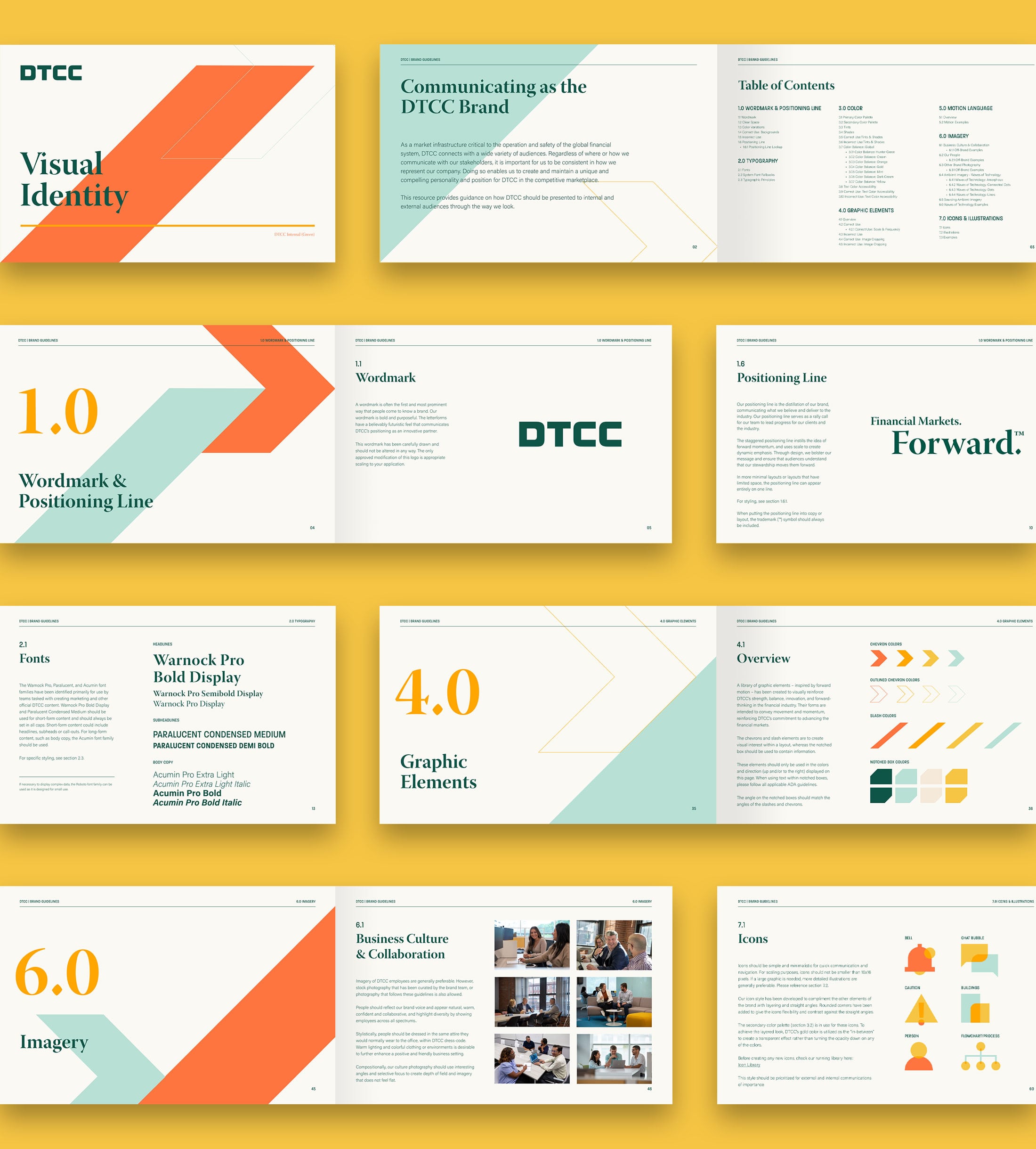 Spreads from DTCC's brand guidelines document
